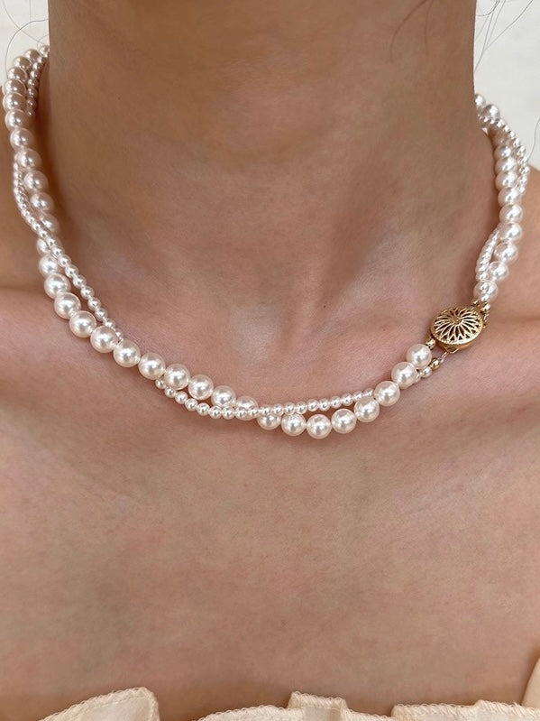 Mavis Pearl Necklace | 24k Gold Plated