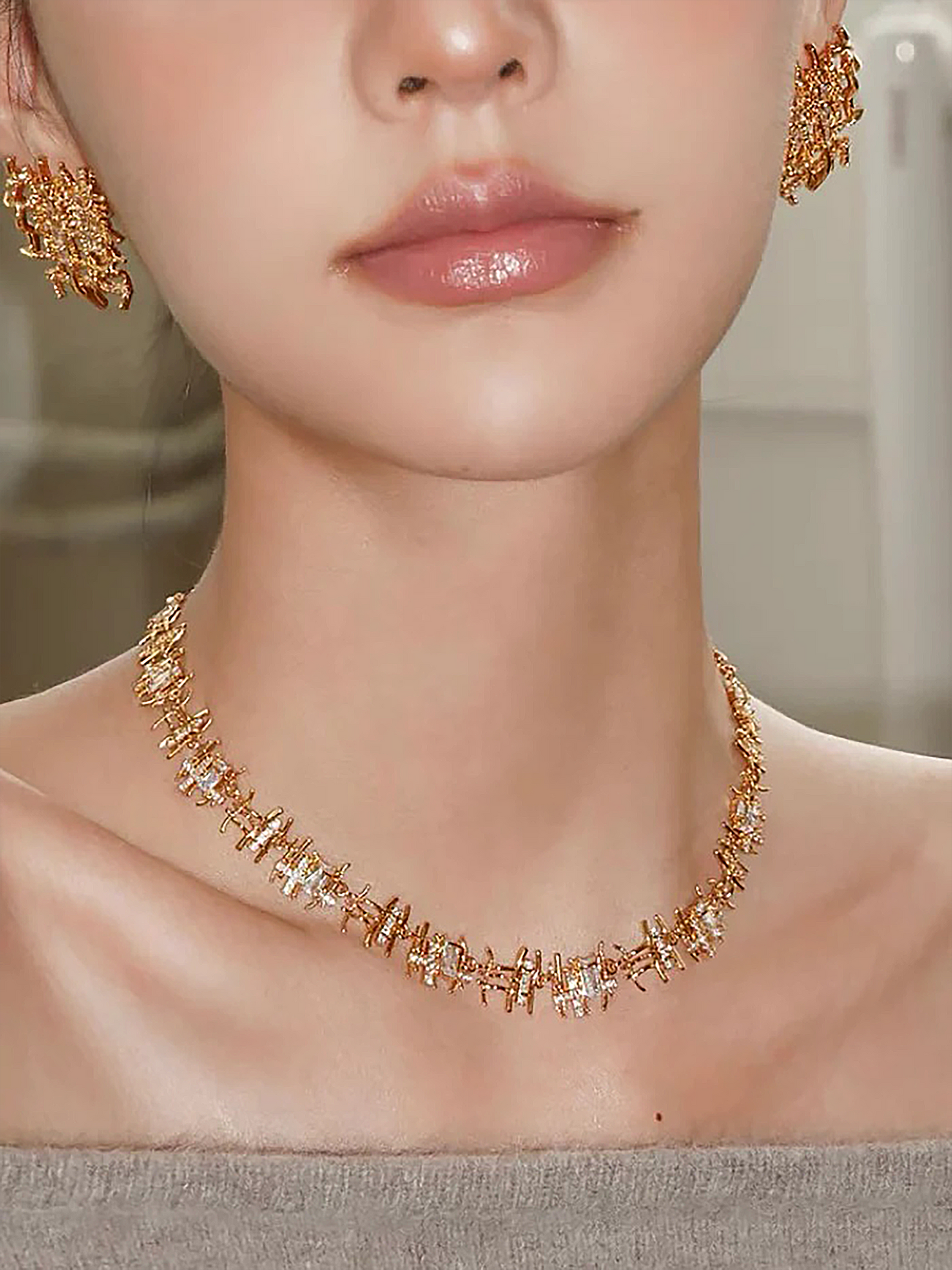 Tess Necklace Set | 24k Gold Plated