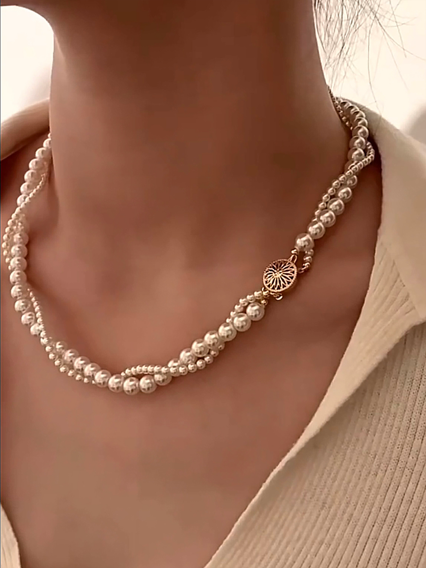 Mavis Pearl Necklace | 24k Gold Plated